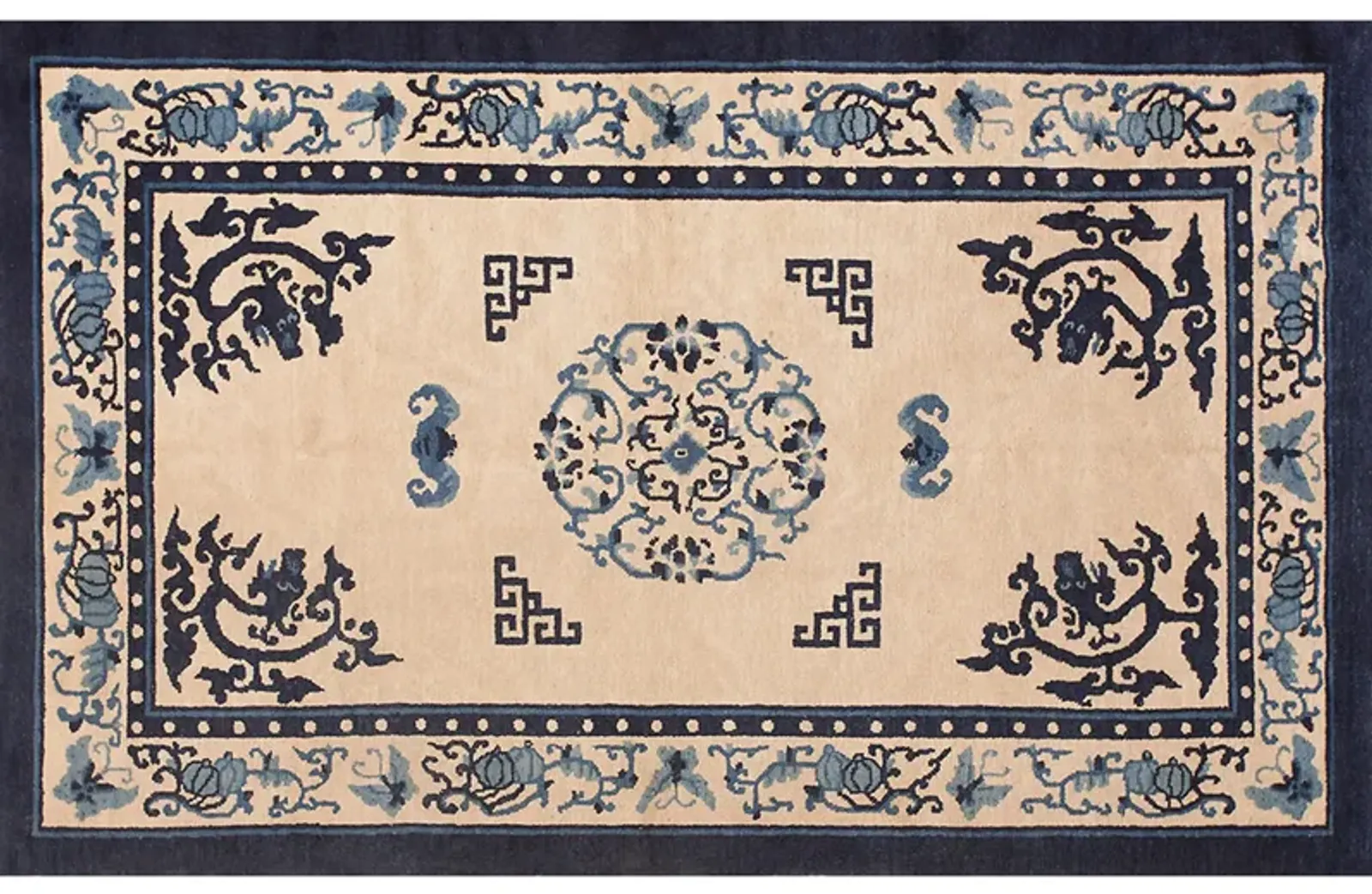 Chinese Peking Rug 4'2" x 6'9" - Beige - Beige