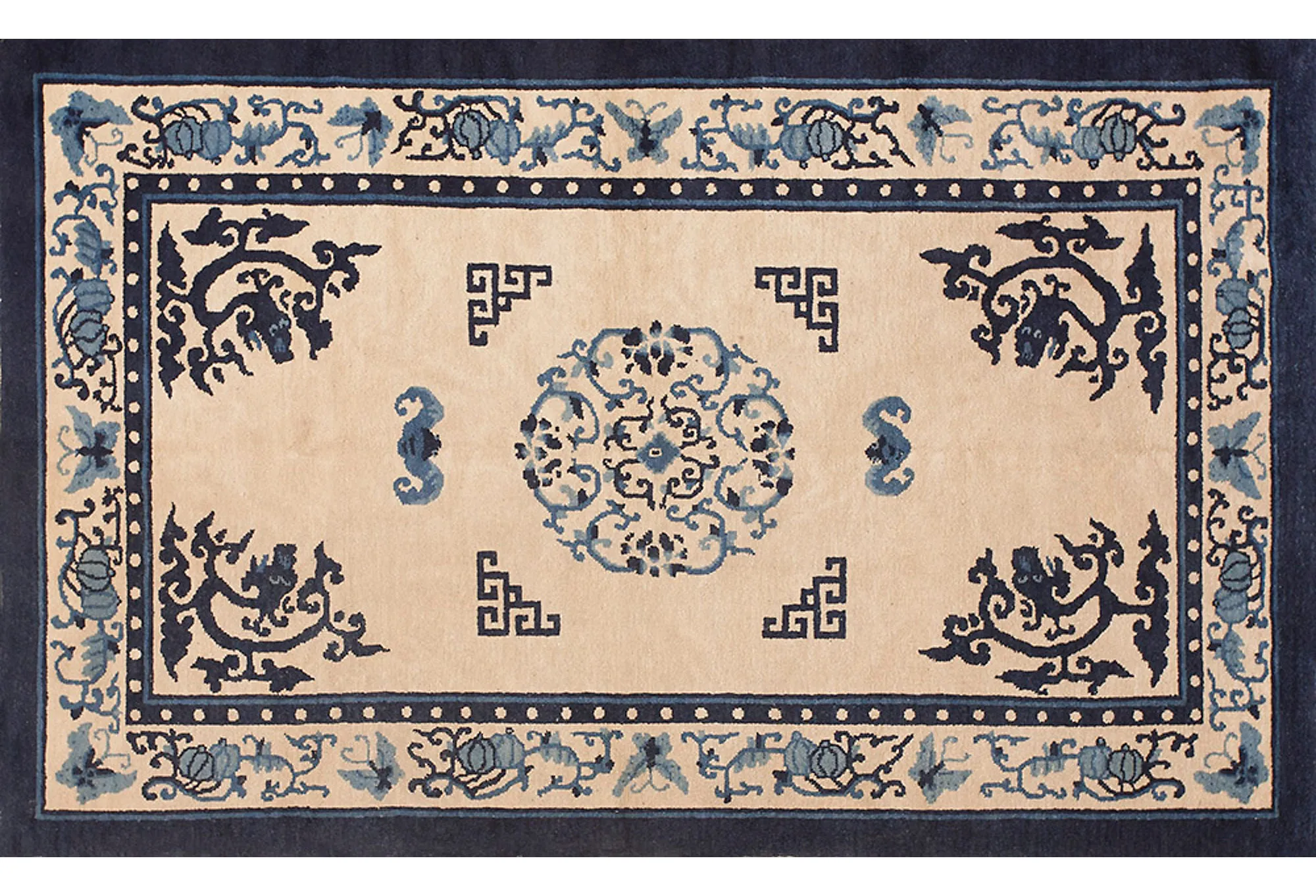 Chinese Peking Rug 4'2" x 6'9" - Beige - Beige