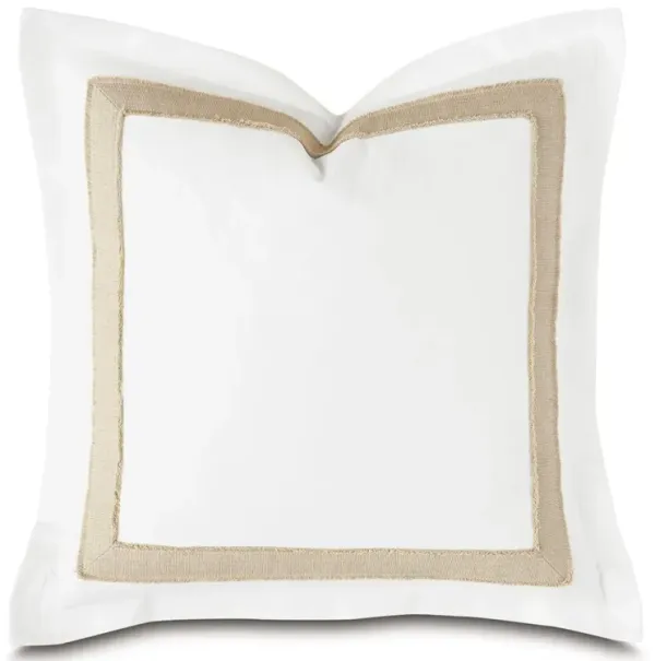 Woven Trim Pillow, White