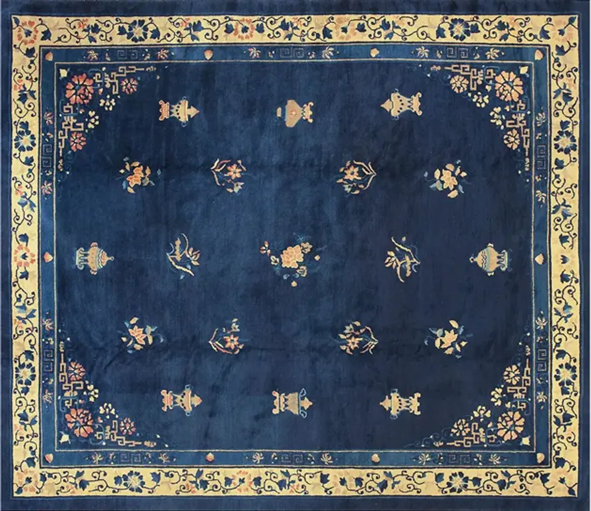 Chinese Peking Rug 8'2" x 9'6" - Blue - Blue