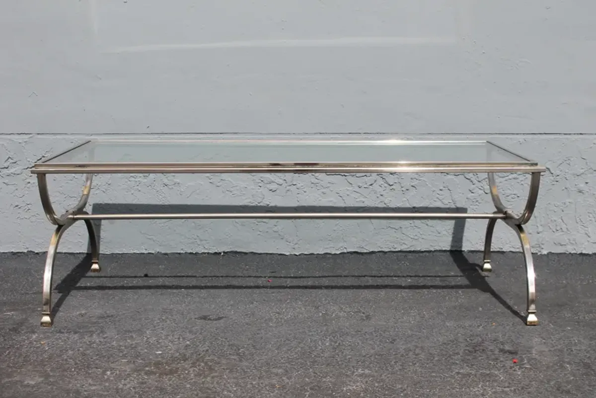 Modern c1970's Chrome Outdoor Coffee Table - Something Vintage - Silver