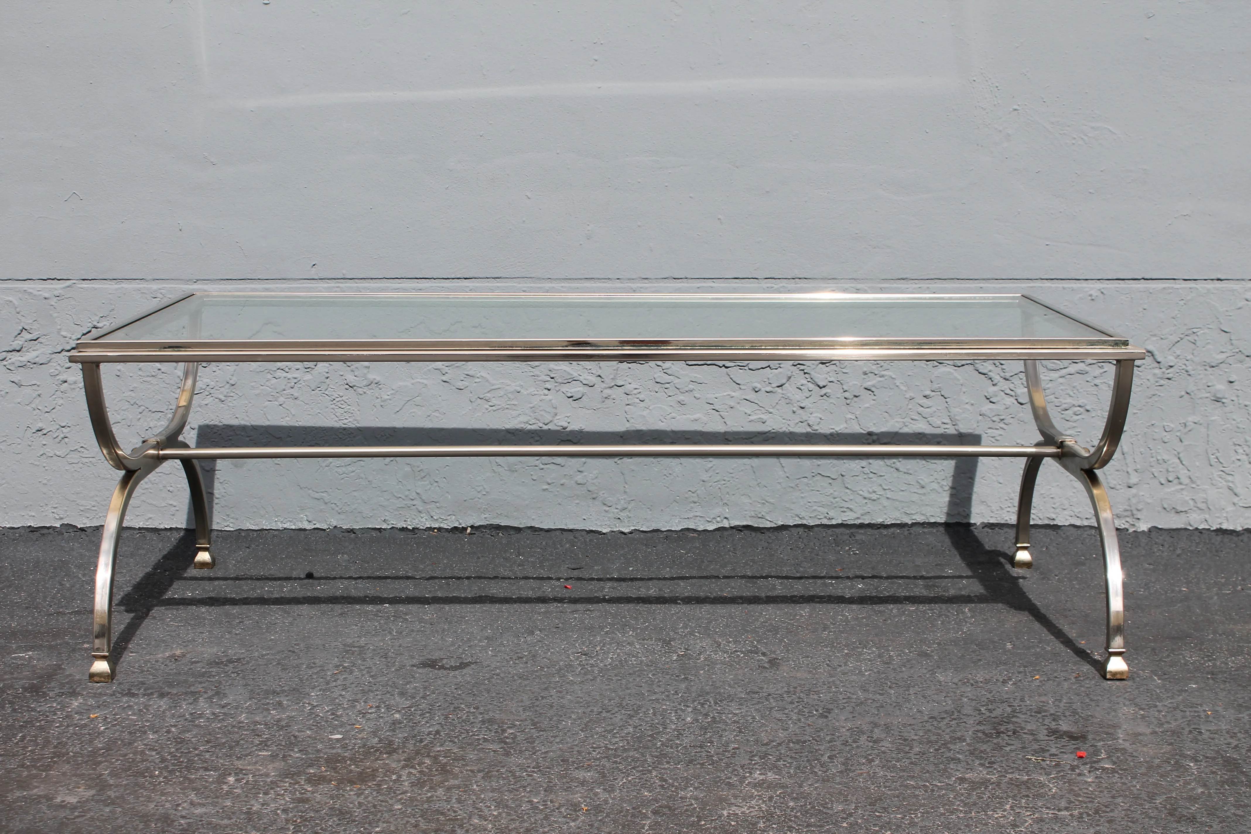 Modern c1970's Chrome Outdoor Coffee Table - Something Vintage - Silver