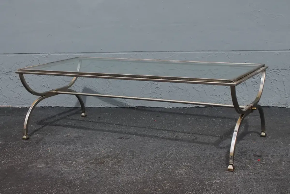 Modern c1970's Chrome Outdoor Coffee Table - Something Vintage - Silver