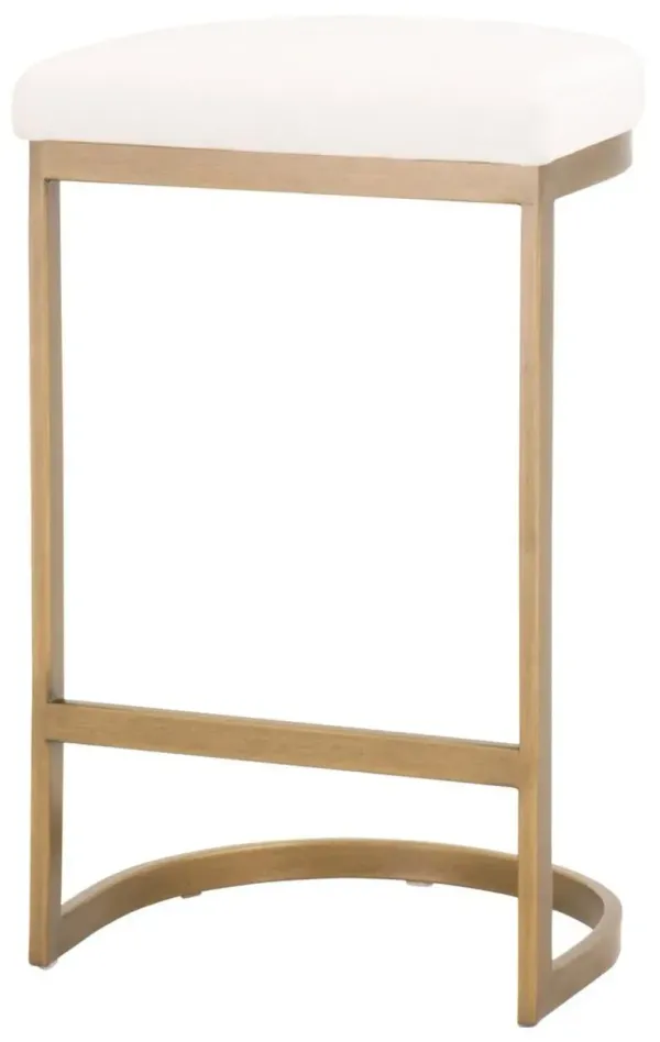 Sally Performance Counter Stool - Brushed Gold/Pearl