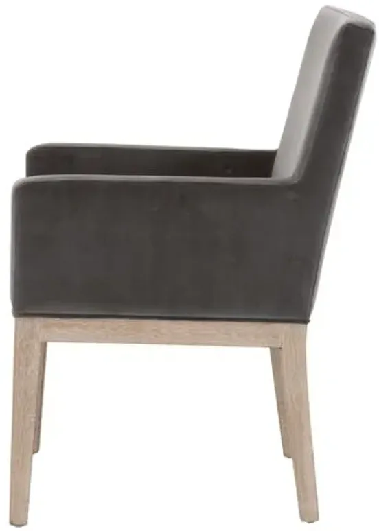 Callie Armchair - Dark Dove Velvet - Gray