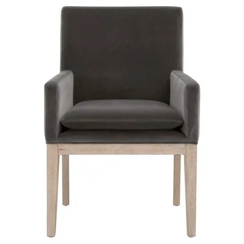 Callie Armchair - Dark Dove Velvet - Gray