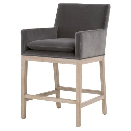 Callie Counter Stool - Dark Dove Velvet