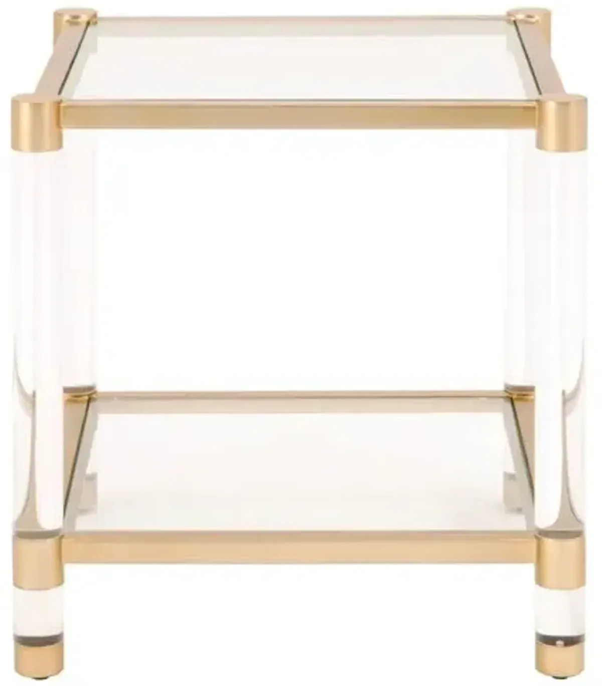 Nicolas Acrylic End Table - Brass/Clear - Gold