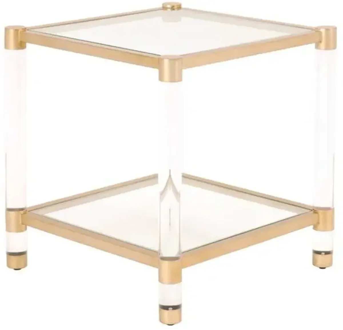 Nicolas Acrylic End Table - Brass/Clear - Gold