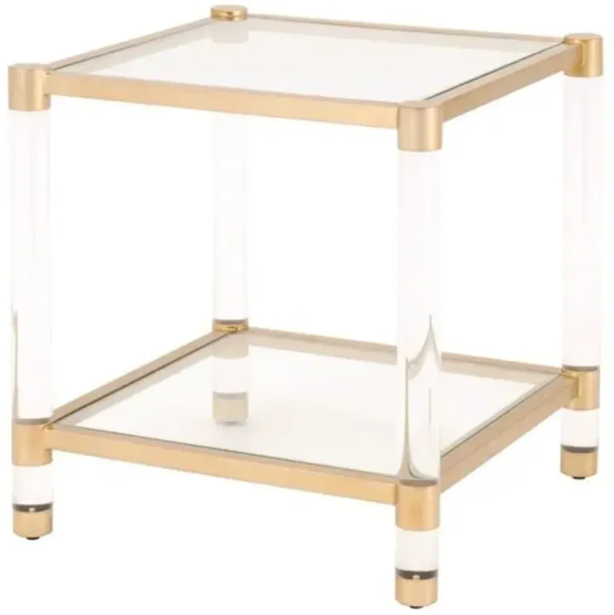 Nicolas Acrylic End Table - Brass/Clear - Gold