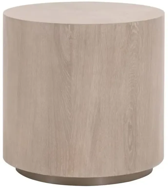 Eliza Large Oak End Table - Natural Gray/Silver