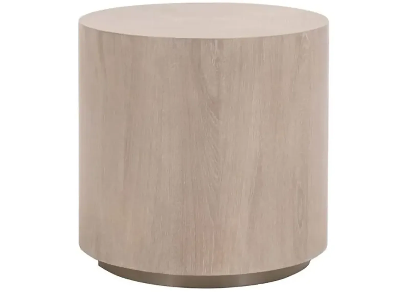 Eliza Large Oak End Table - Natural Gray/Silver