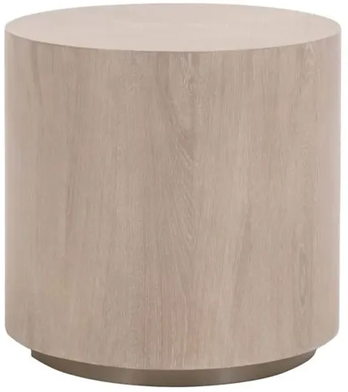 Eliza Large Oak End Table - Natural Gray/Silver