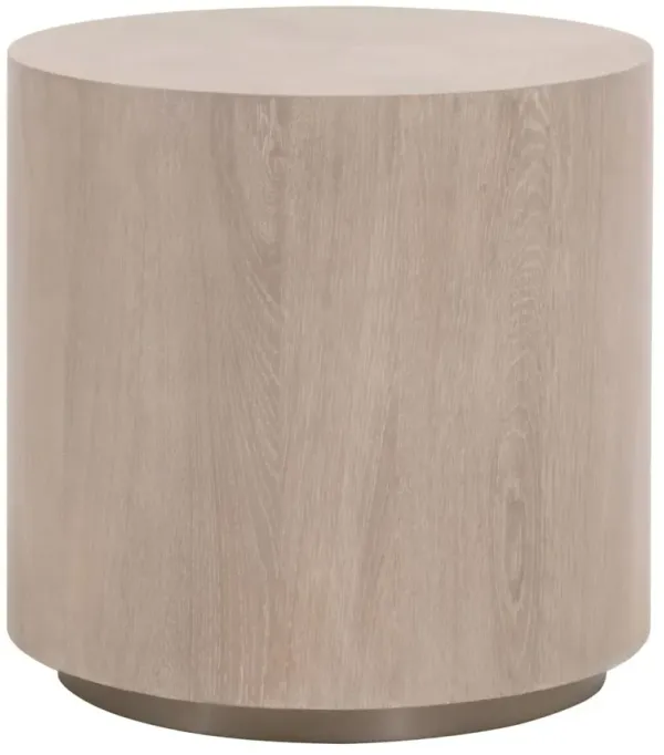 Eliza Large Oak End Table, Natural Gray/Silver