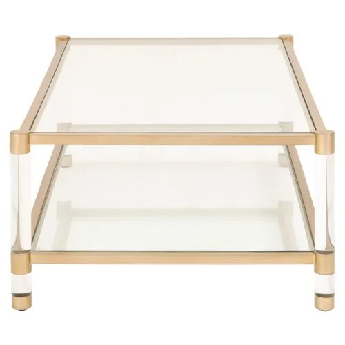 Nicolas Acrylic Coffee Table - Brass/Clear - Gold