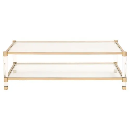 Nicolas Acrylic Coffee Table - Brass/Clear - Gold