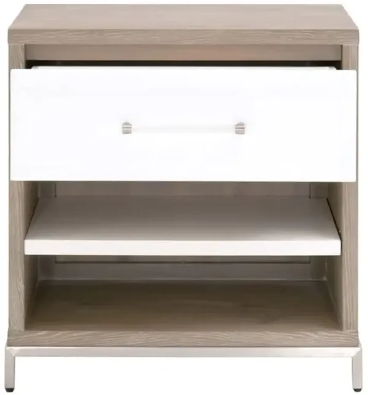 Riley 1-Drawer Nightstand - Natural Gray/White