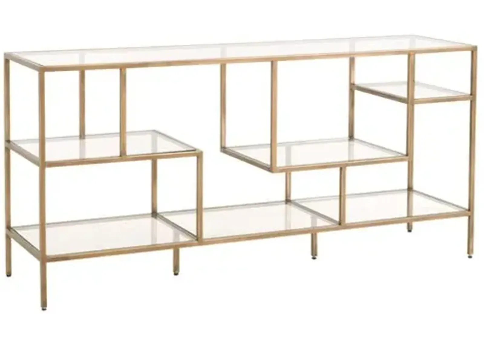 Gab Low Bookcase - Brass - Gold