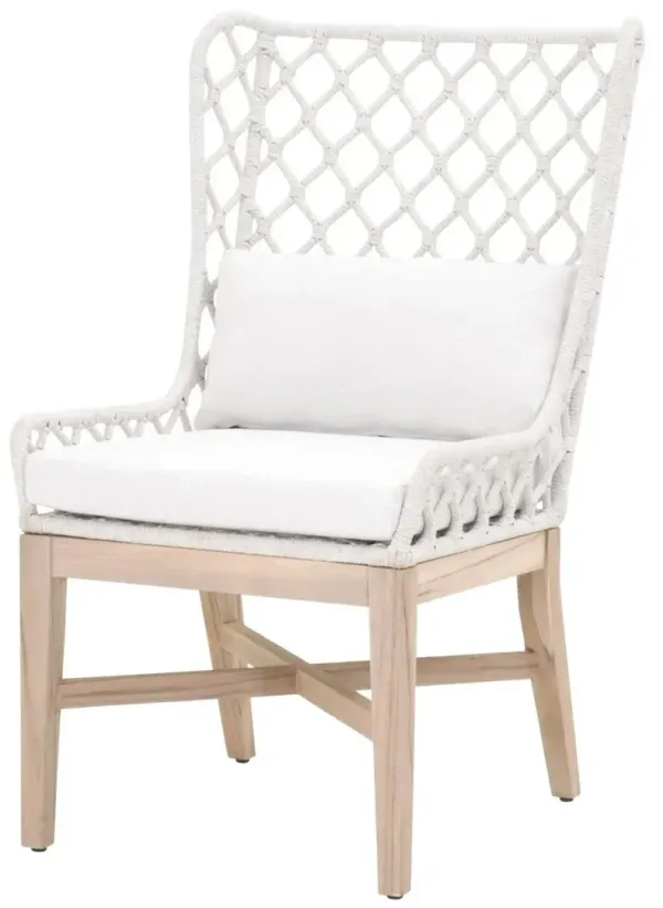 Ann Outdoor Rope Wingback Chair, Gray/White