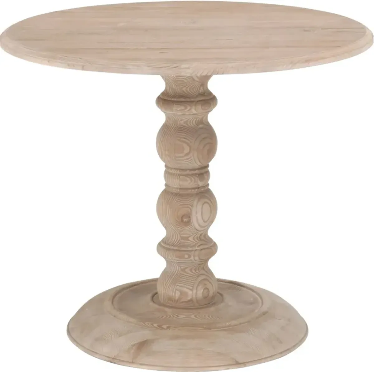 James 36" Round Dining Table, Smoke Gray Pine