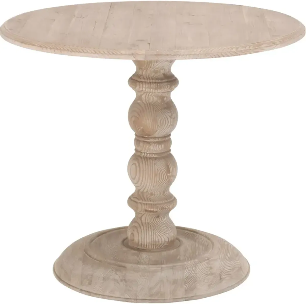 James 36" Round Dining Table, Smoke Gray Pine