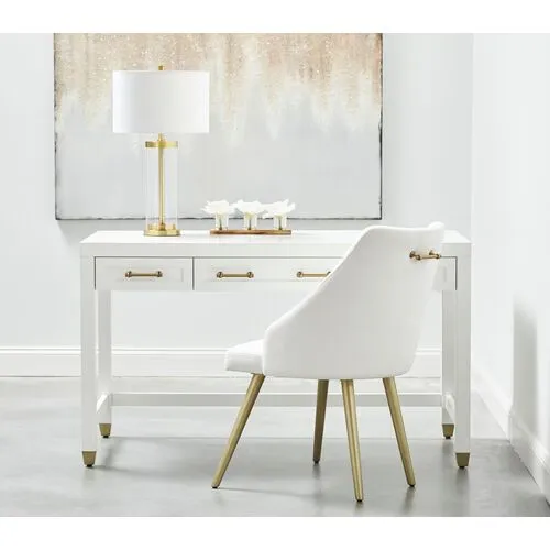 Charlotte Desk - White/Brass