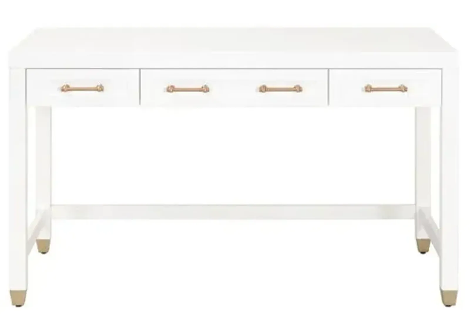 Charlotte Desk - White/Brass