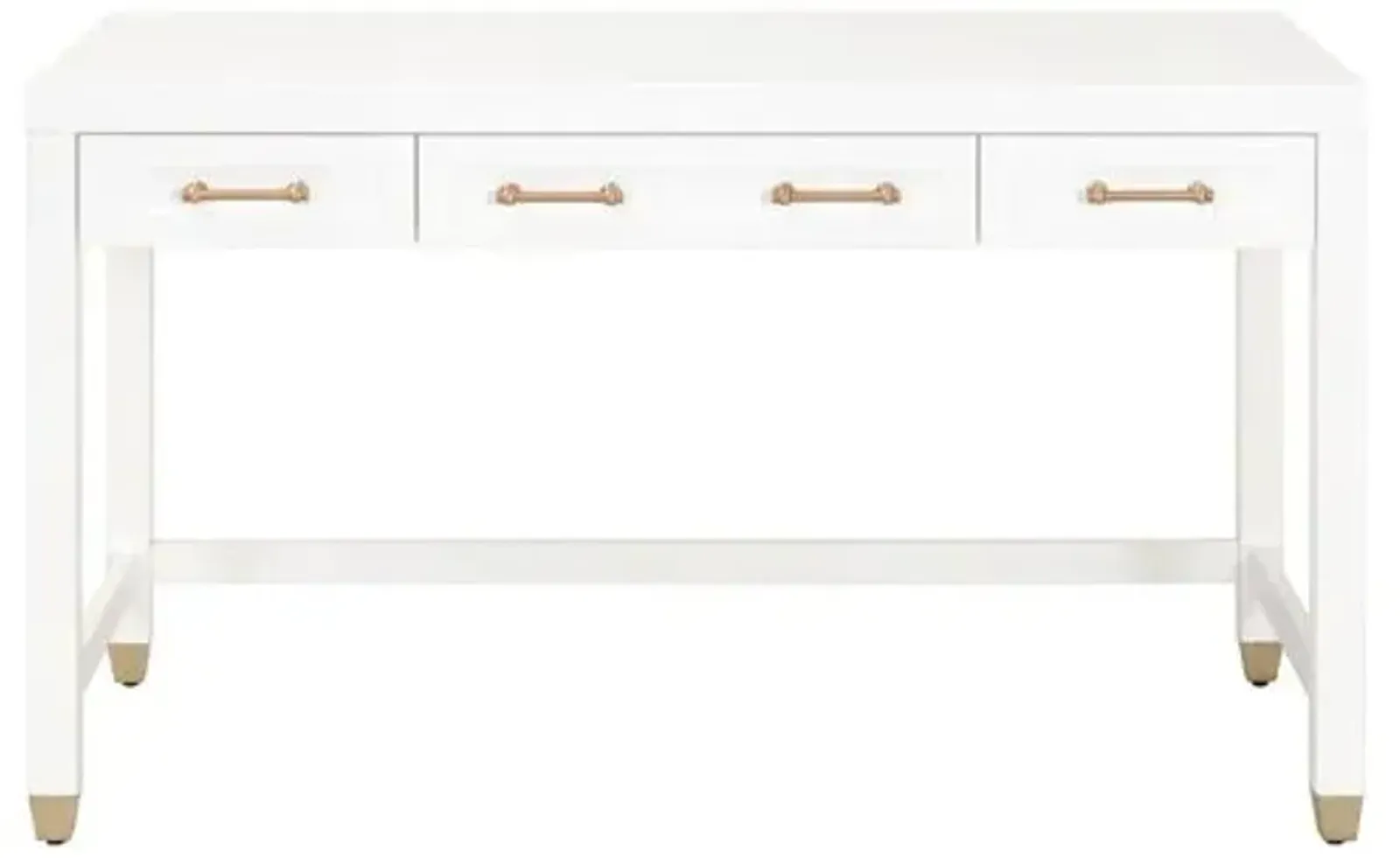 Charlotte Desk - White/Brass