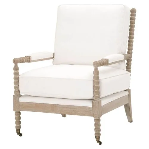 Chloe Spindle Club Chair - Pearl Performance