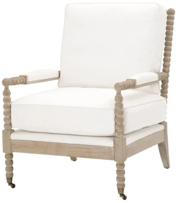 Chloe Spindle Club Chair, Pearl Performance