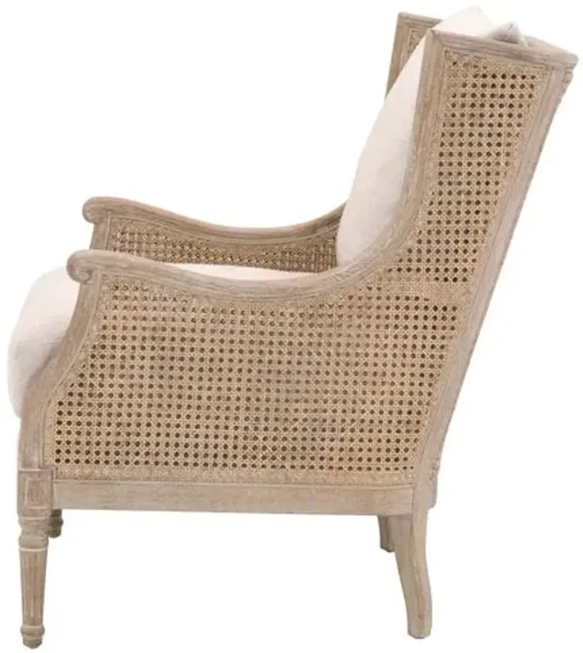 Winnie Rattan Club Chair - Bisque Linen