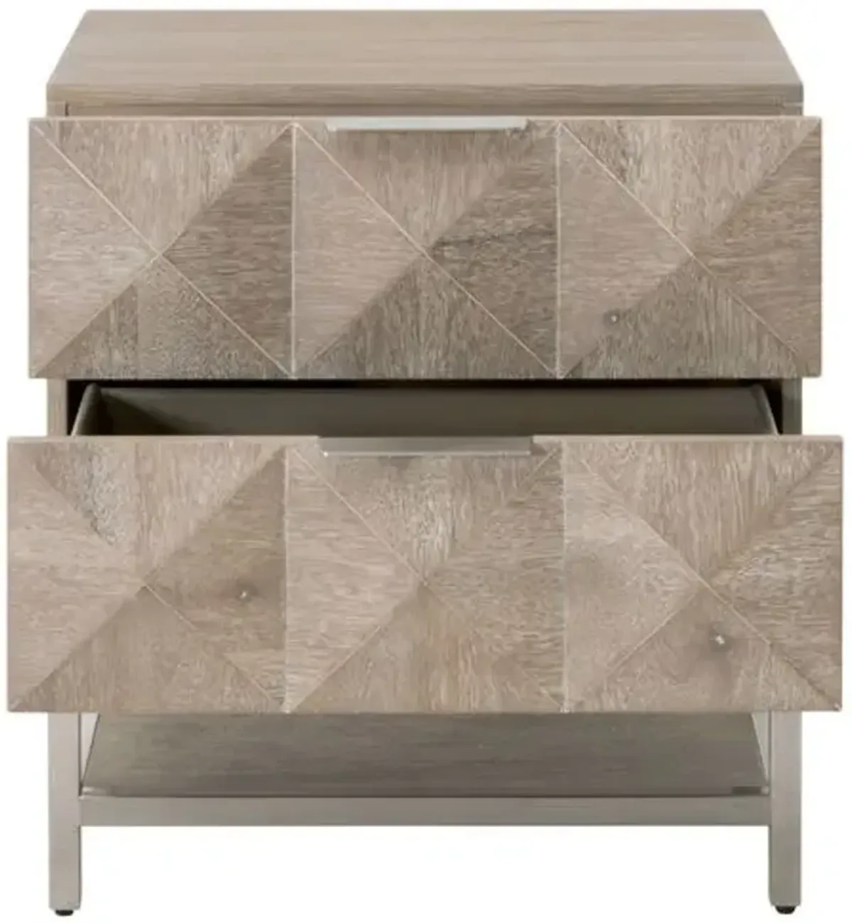 Chris Nightstand - Natural Gray/Silver