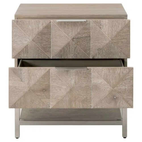 Chris Nightstand - Natural Gray/Silver
