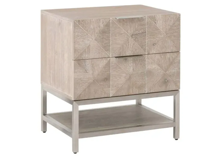 Chris Nightstand - Natural Gray/Silver