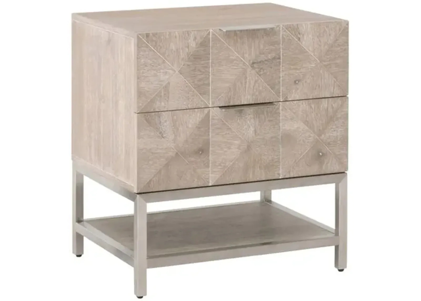 Chris Nightstand - Natural Gray/Silver