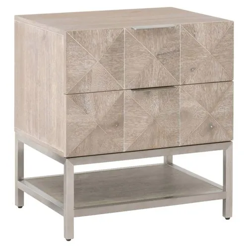 Chris Nightstand - Natural Gray/Silver