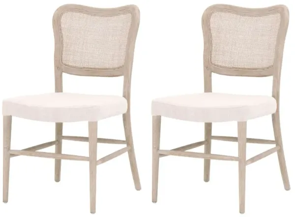 S/2 Sullivan Cane Dining Chairs, Bisque Linen