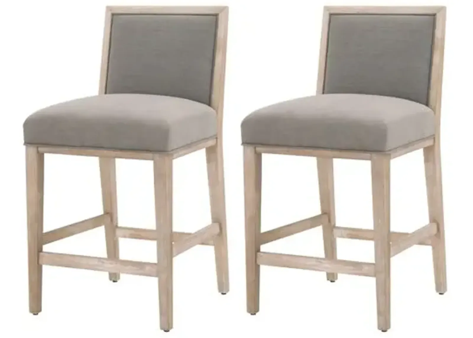 Set of 2 Performance Meredith Counter Stool - White/Brushed Brass