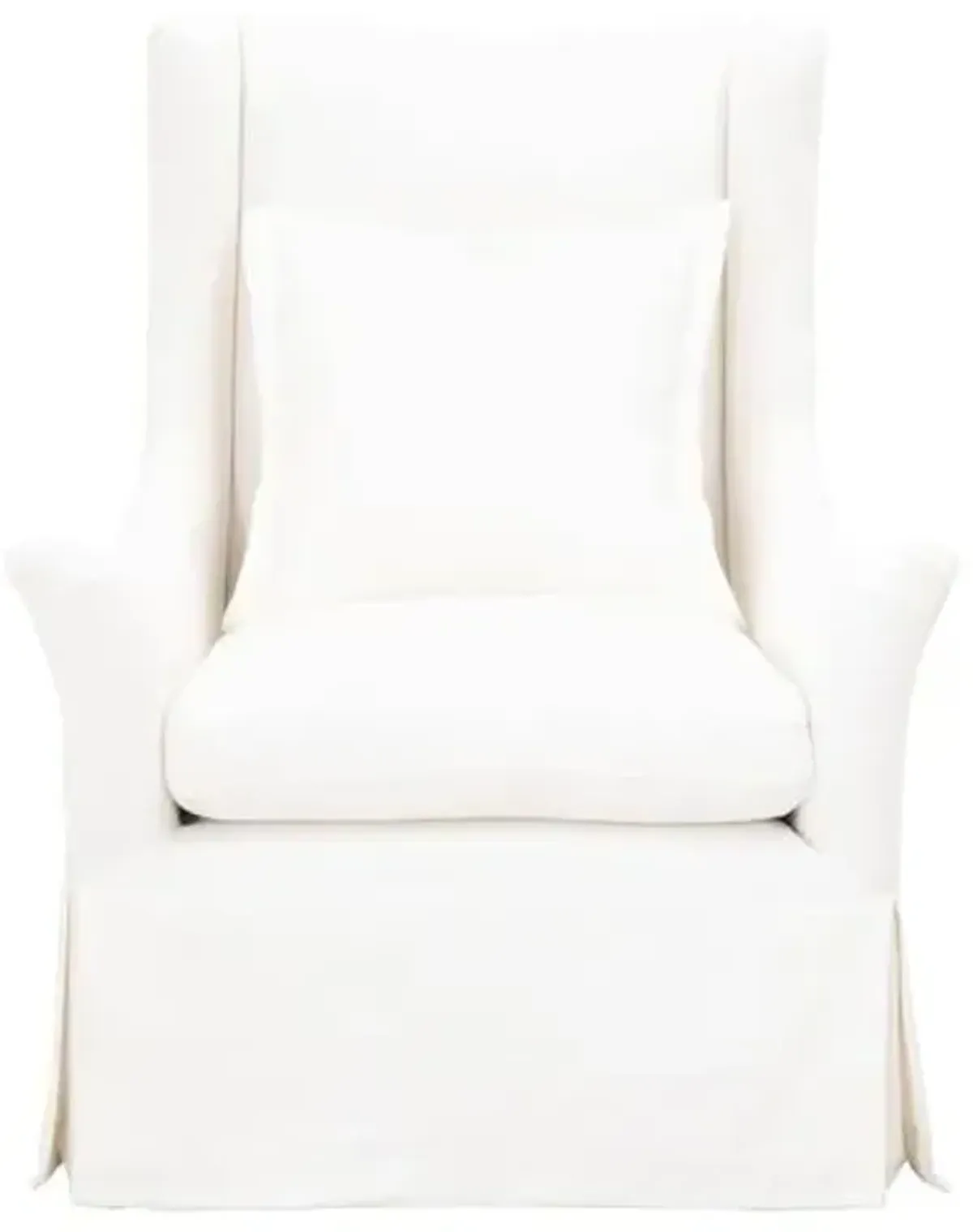 Remy Swivel Slipcover Wingback Chair - Cream Linen - White - Comfortable, Stylish