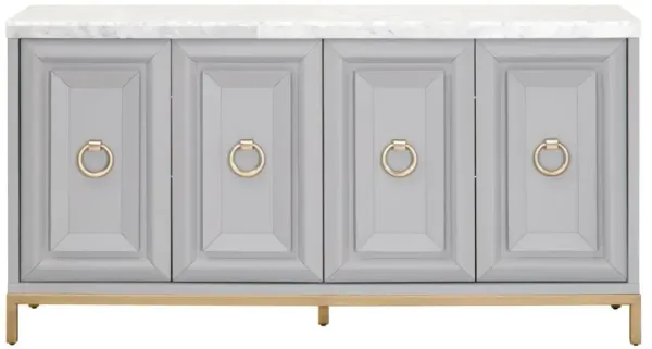 Tessa Marble Top Sideboard, Dove Gray