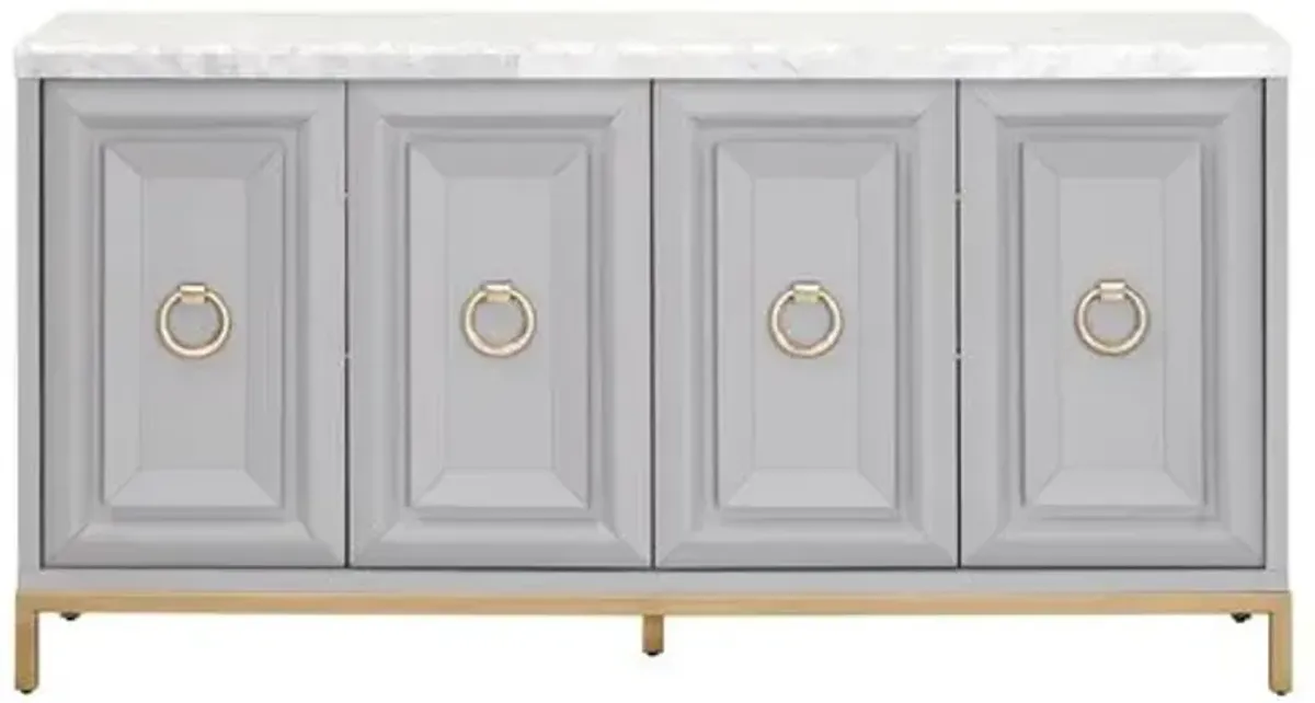 Tessa Marble Top Sideboard - Dove Gray