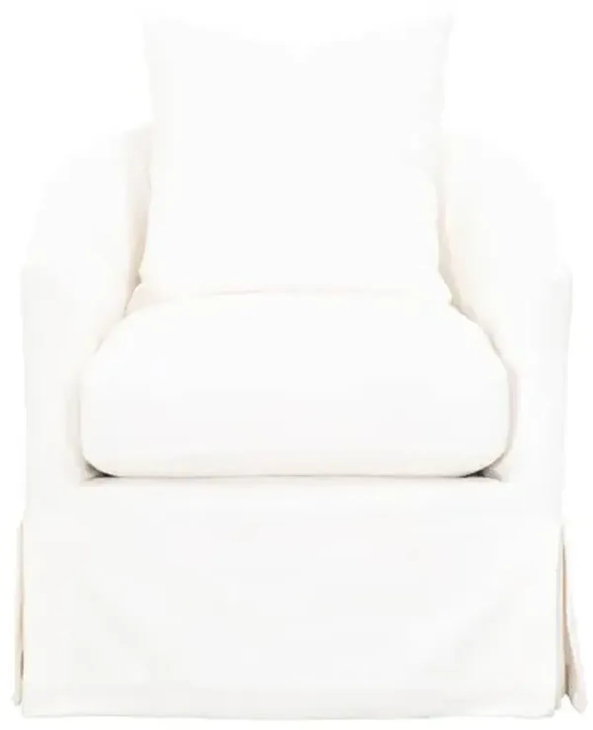 Remy Slipcover Swivel Chair - Cream Linen