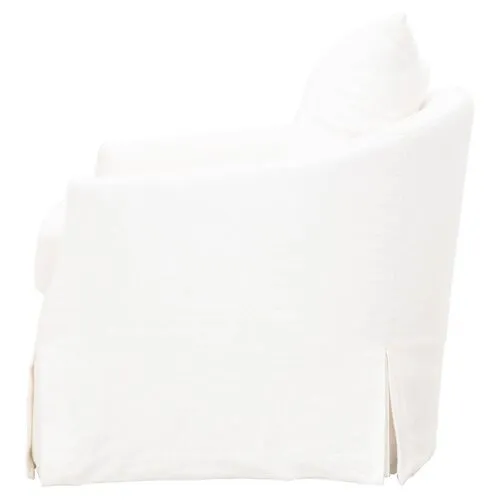 Remy Slipcover Swivel Chair - Cream Linen