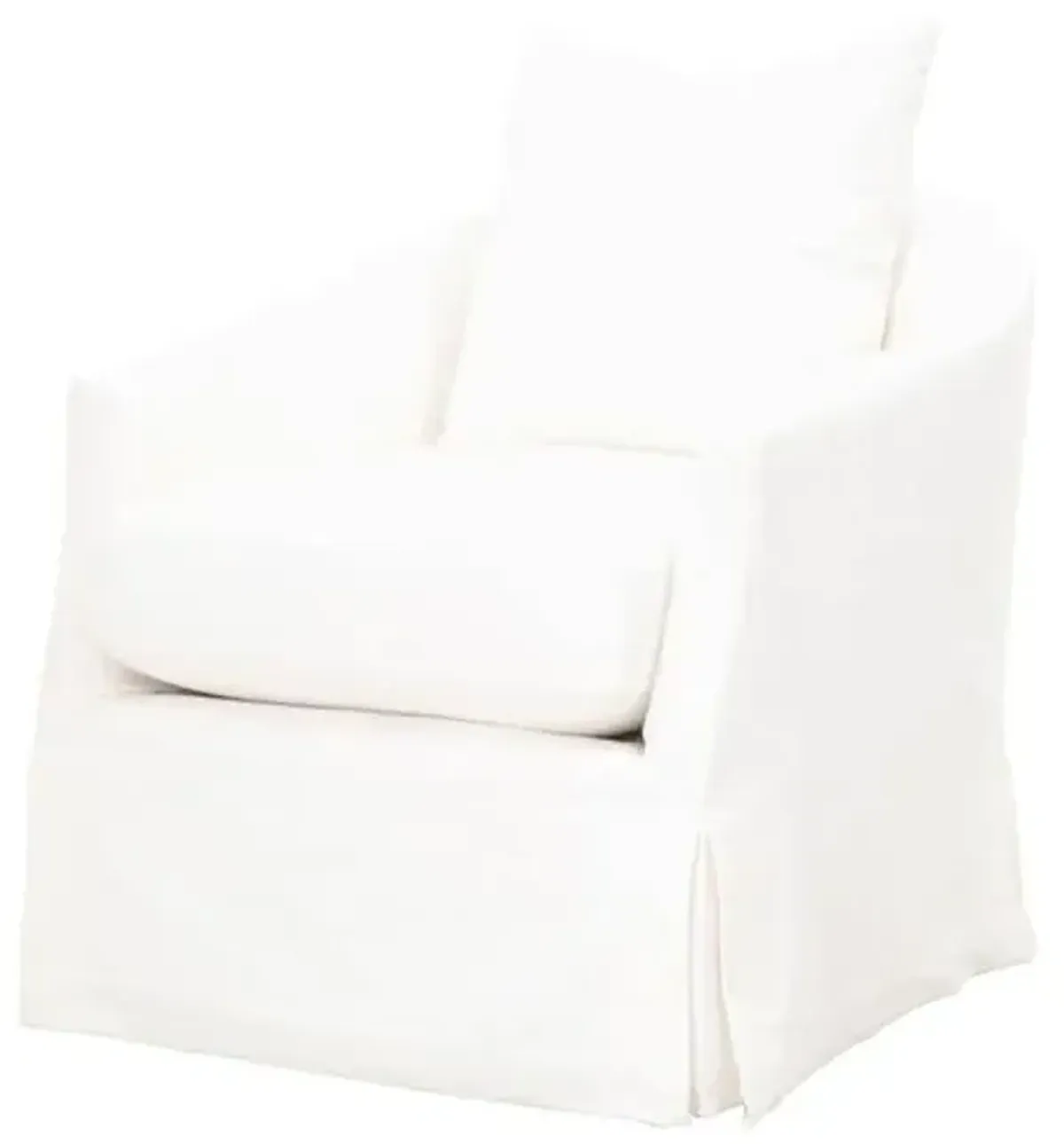 Remy Slipcover Swivel Chair - Cream Linen