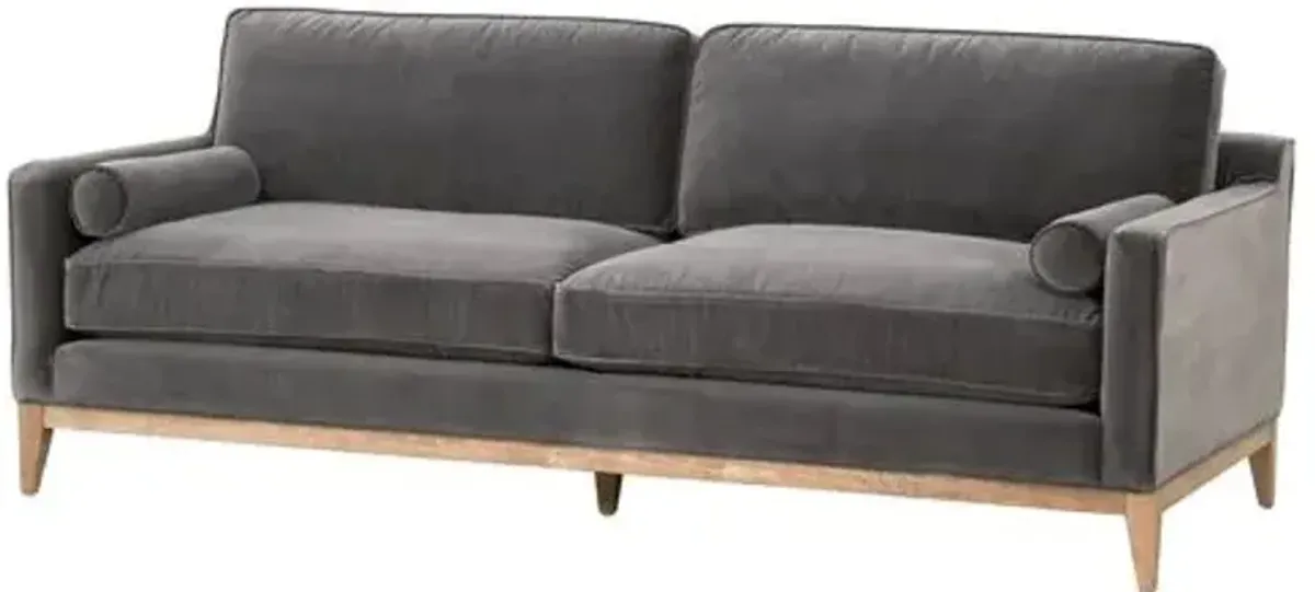 Callie 86" Velvet Sofa - Dark Dove