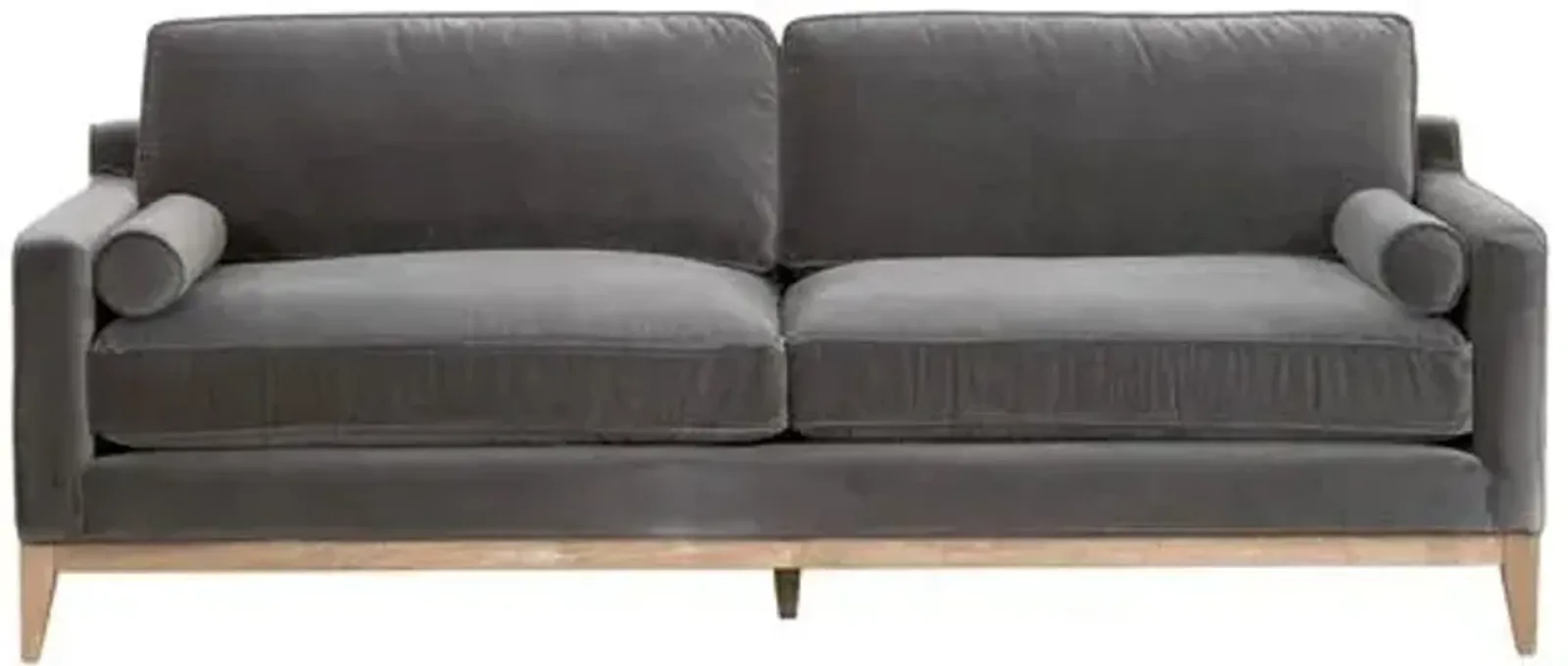 Callie 86" Velvet Sofa - Dark Dove