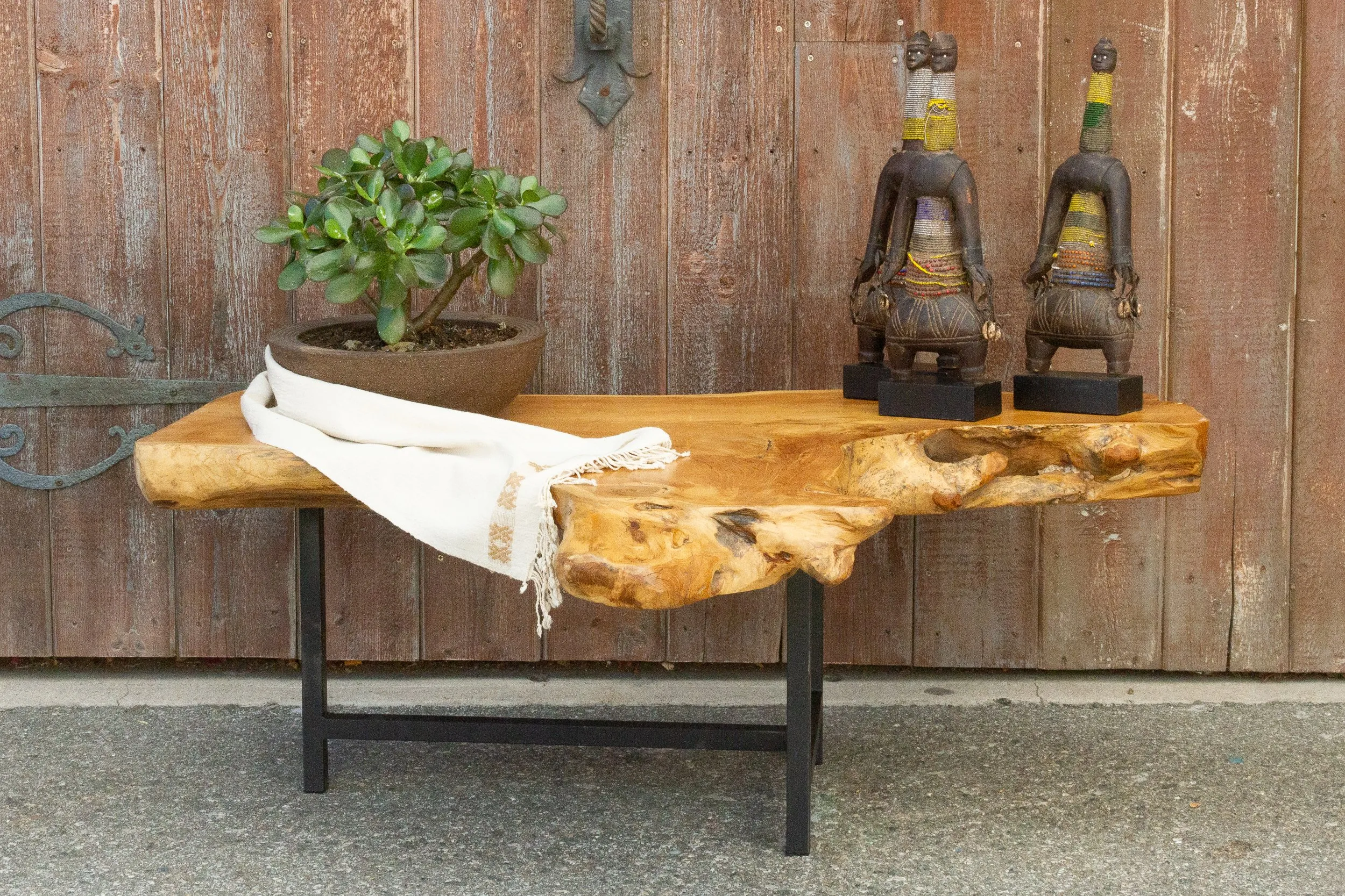 Live Edge Rustic Modern Coffee Table - de-cor - Beige