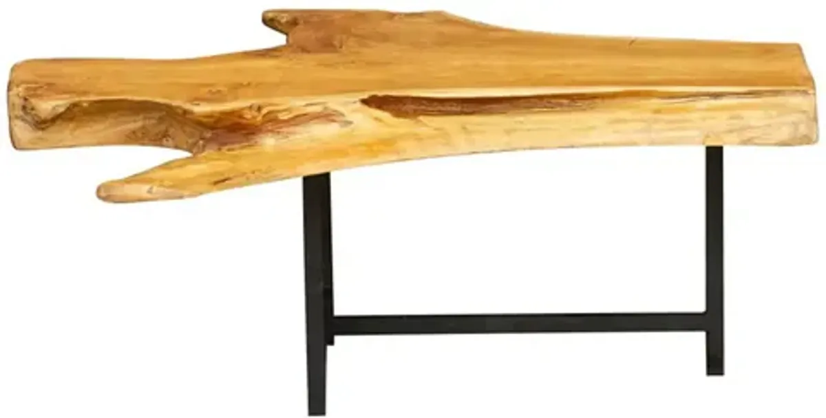 Live Edge Rustic Modern Coffee Table - de-cor - Beige