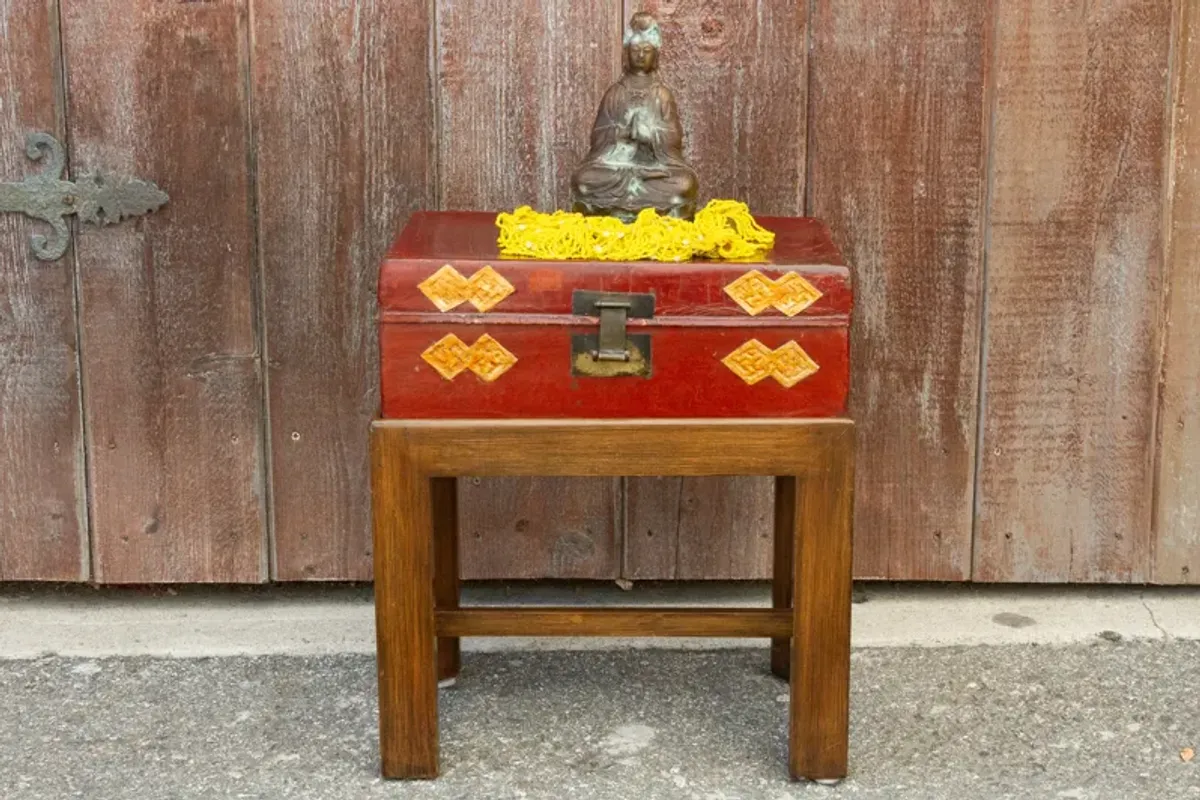 Chinese Antique Lacquer Document Box - de-cor - Red