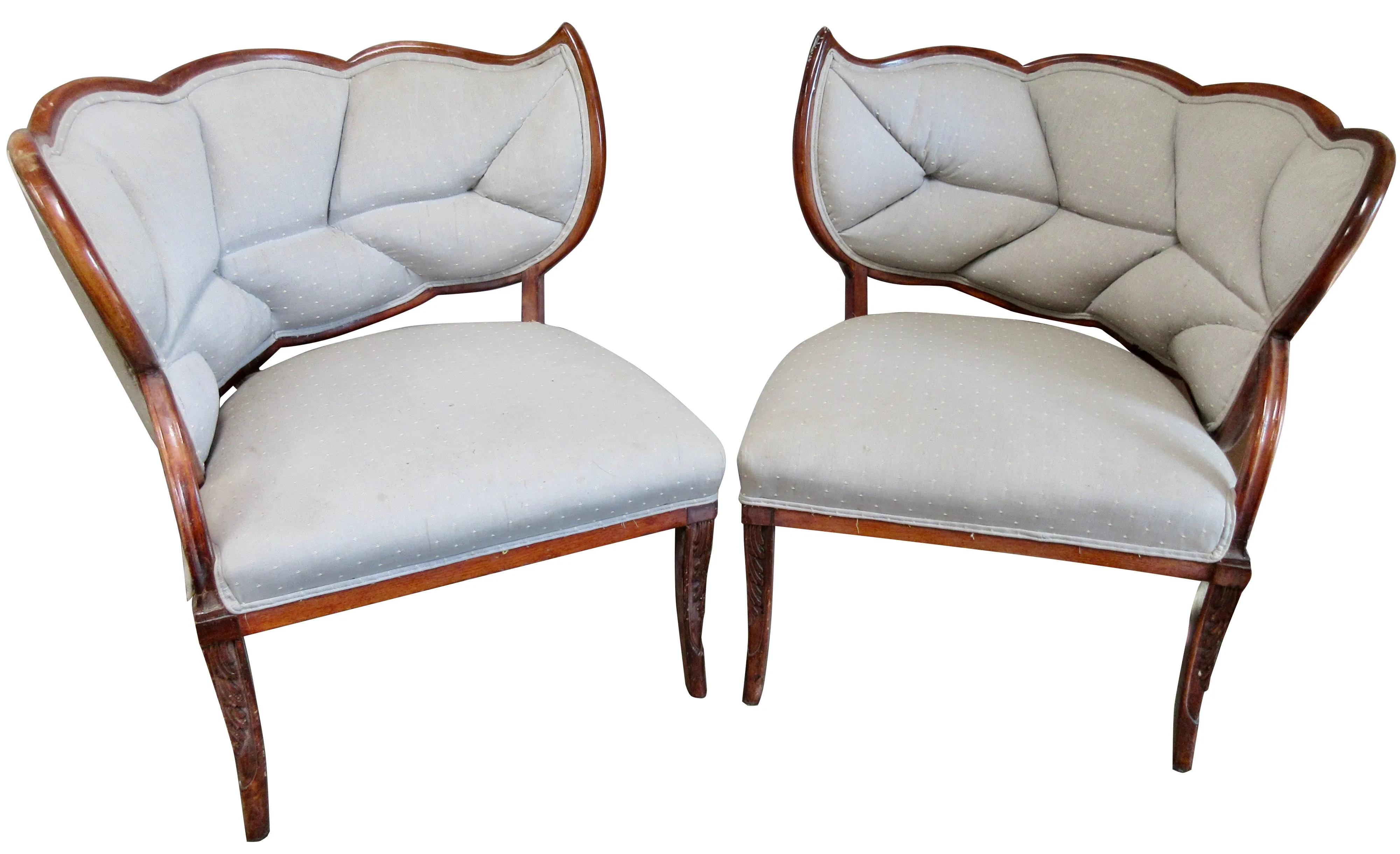 1940s Hollywood Regency Chairs - Set of 2 - The Emporium Ltd. - Gray